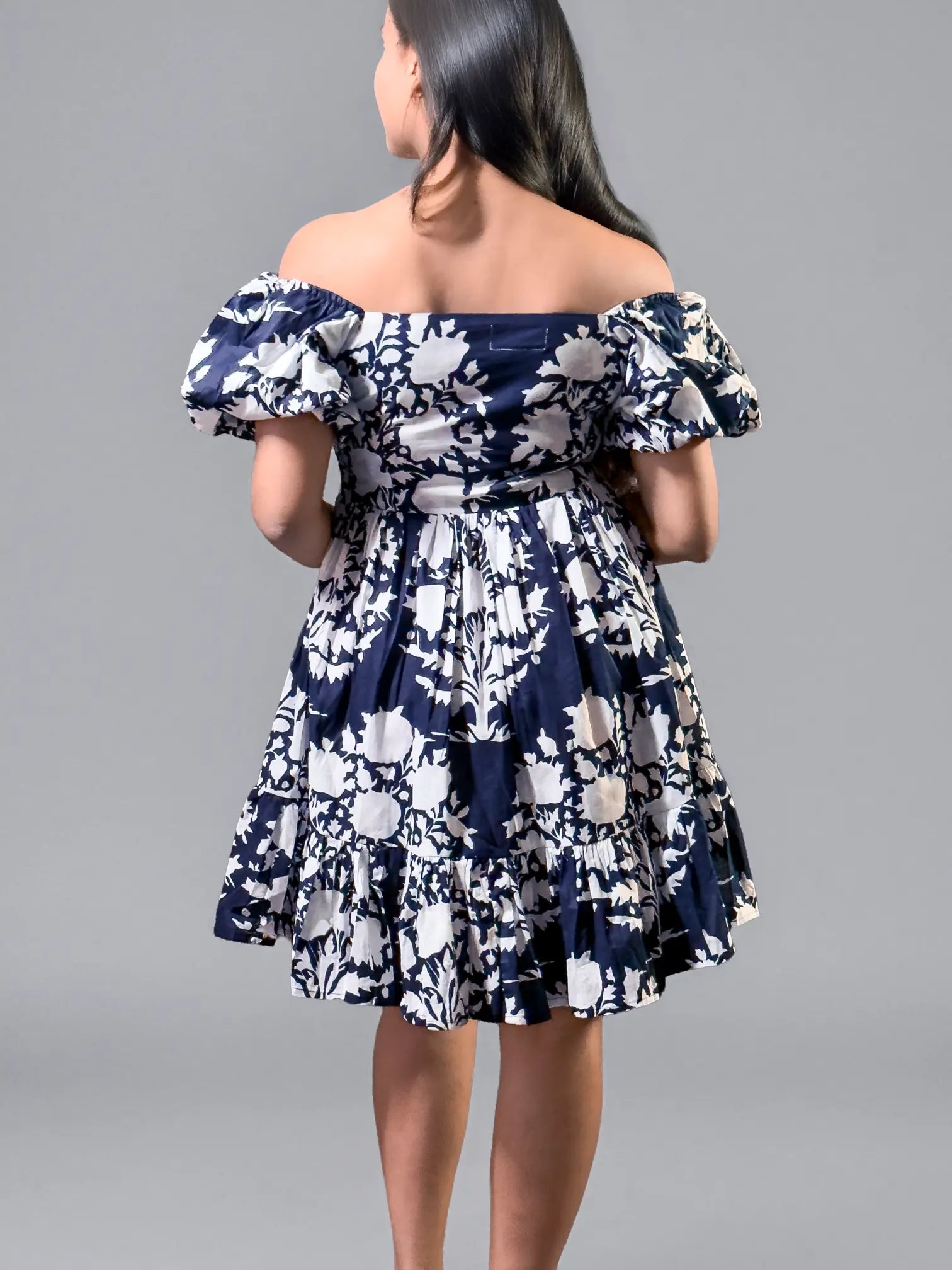 Moonlit Garden Off-Shoulder Flared Dress (AL-SS1-25-2010)