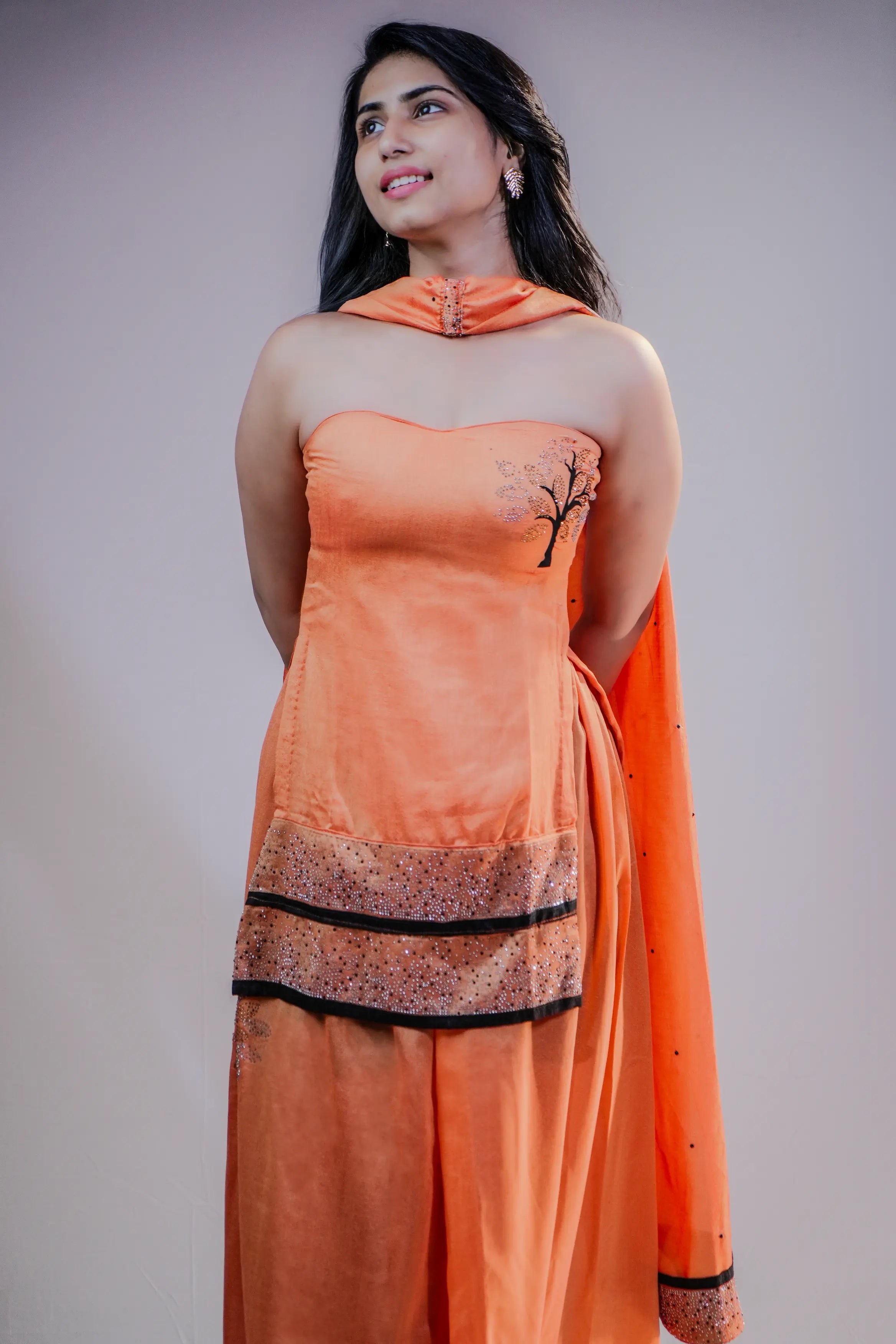 Amber Strapless Embellished Ethnic Suit