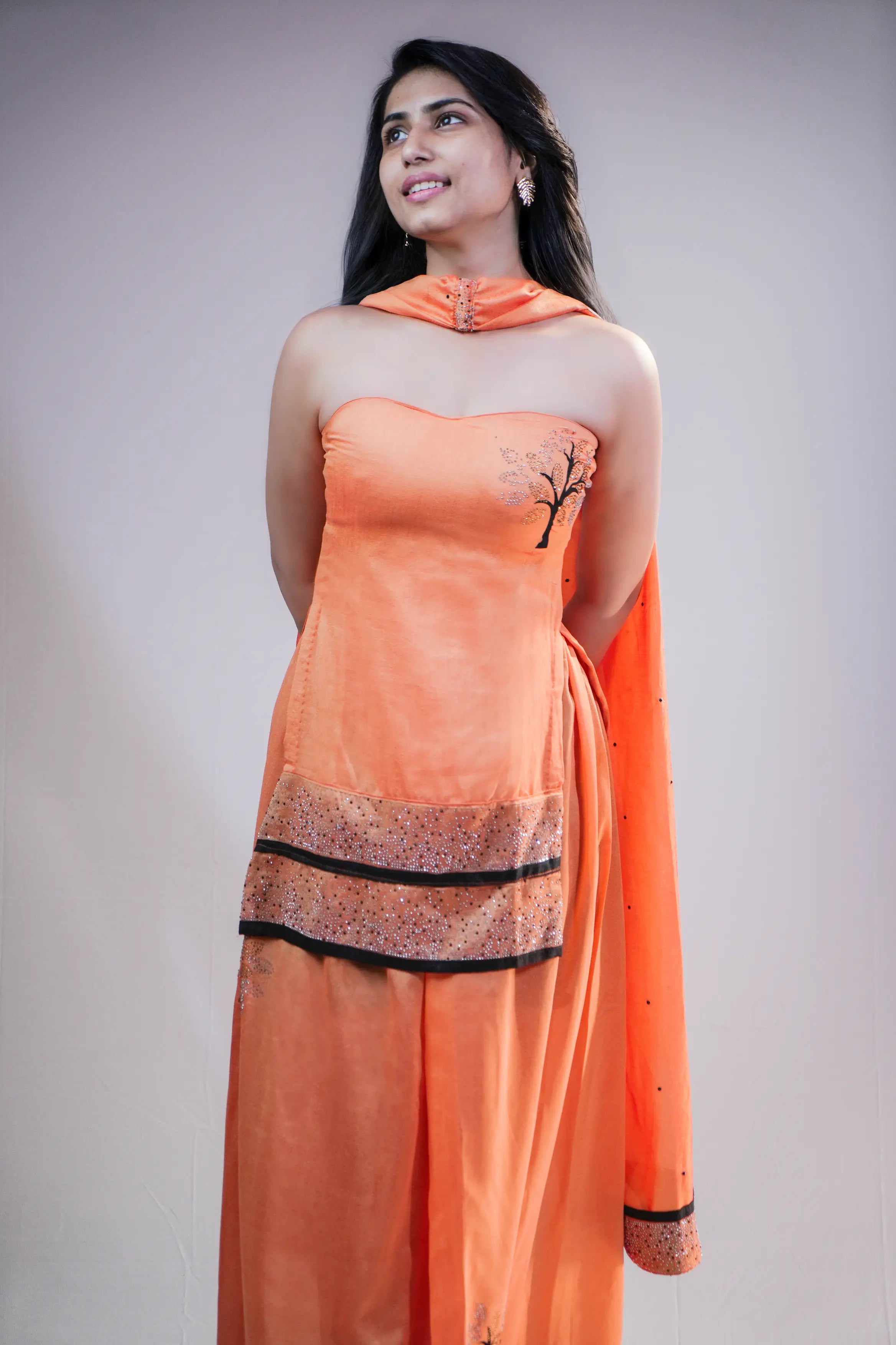 Amber Strapless Embellished Ethnic Suit