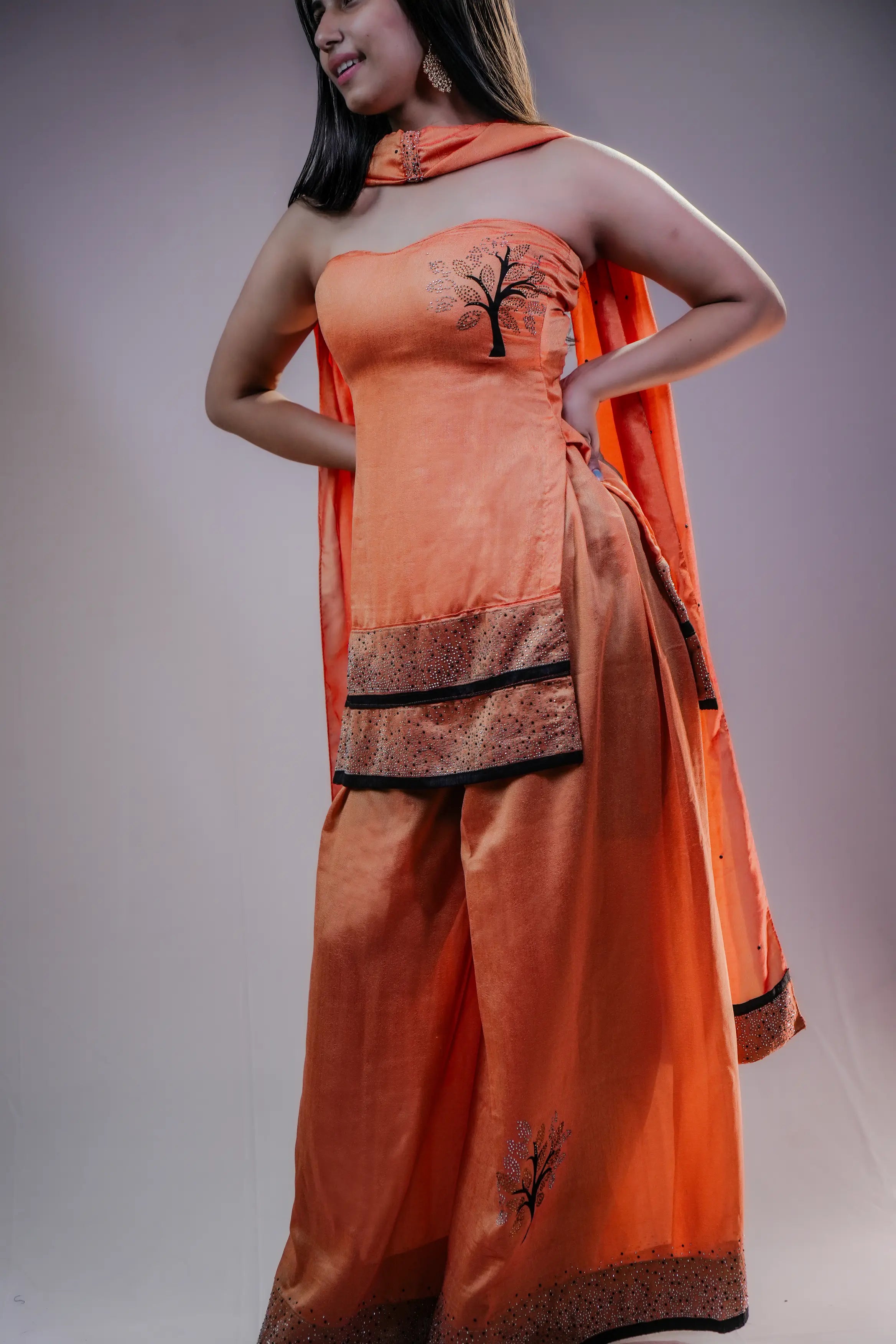 Amber Strapless Embellished Ethnic Suit