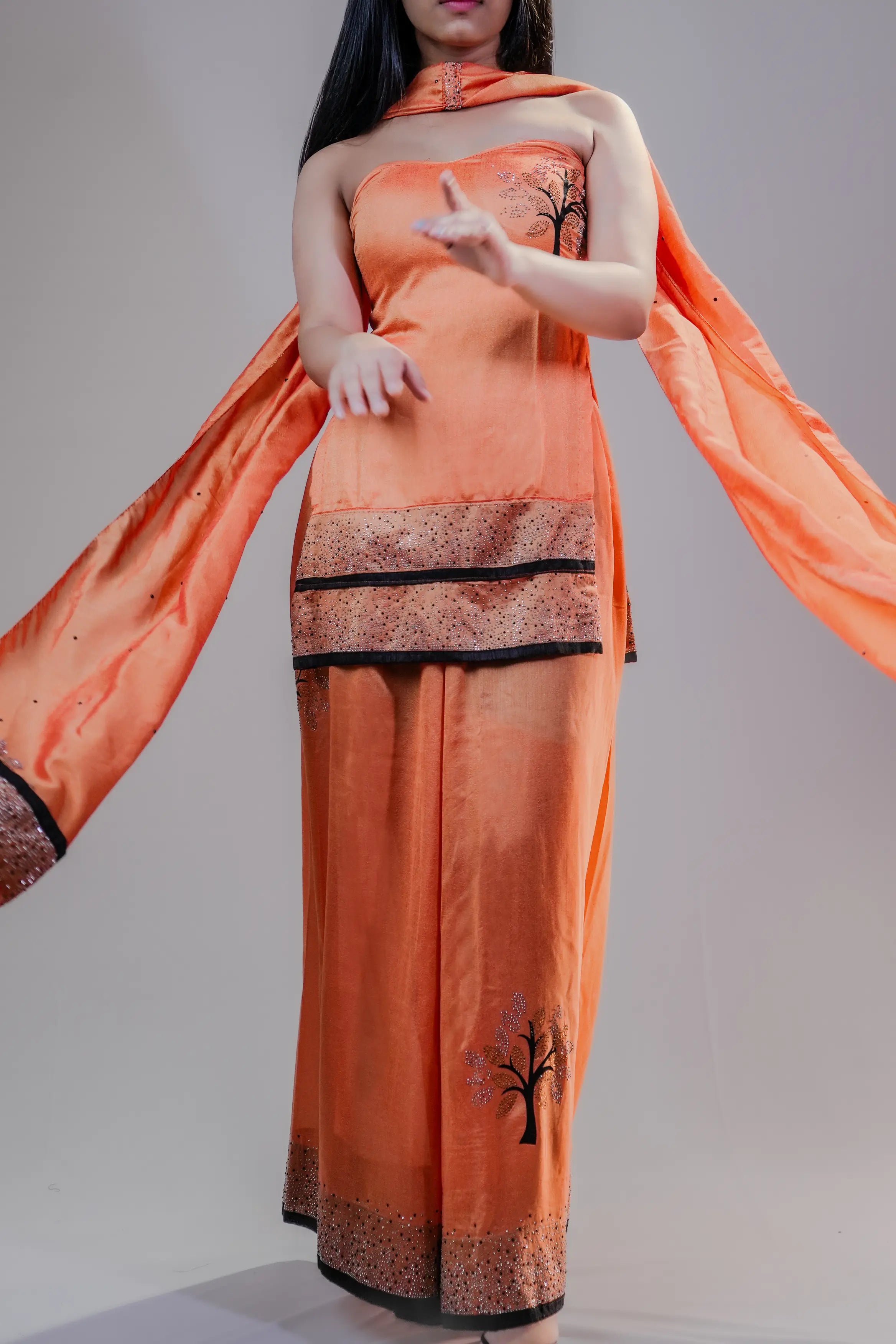 Amber Strapless Embellished Ethnic Suit
