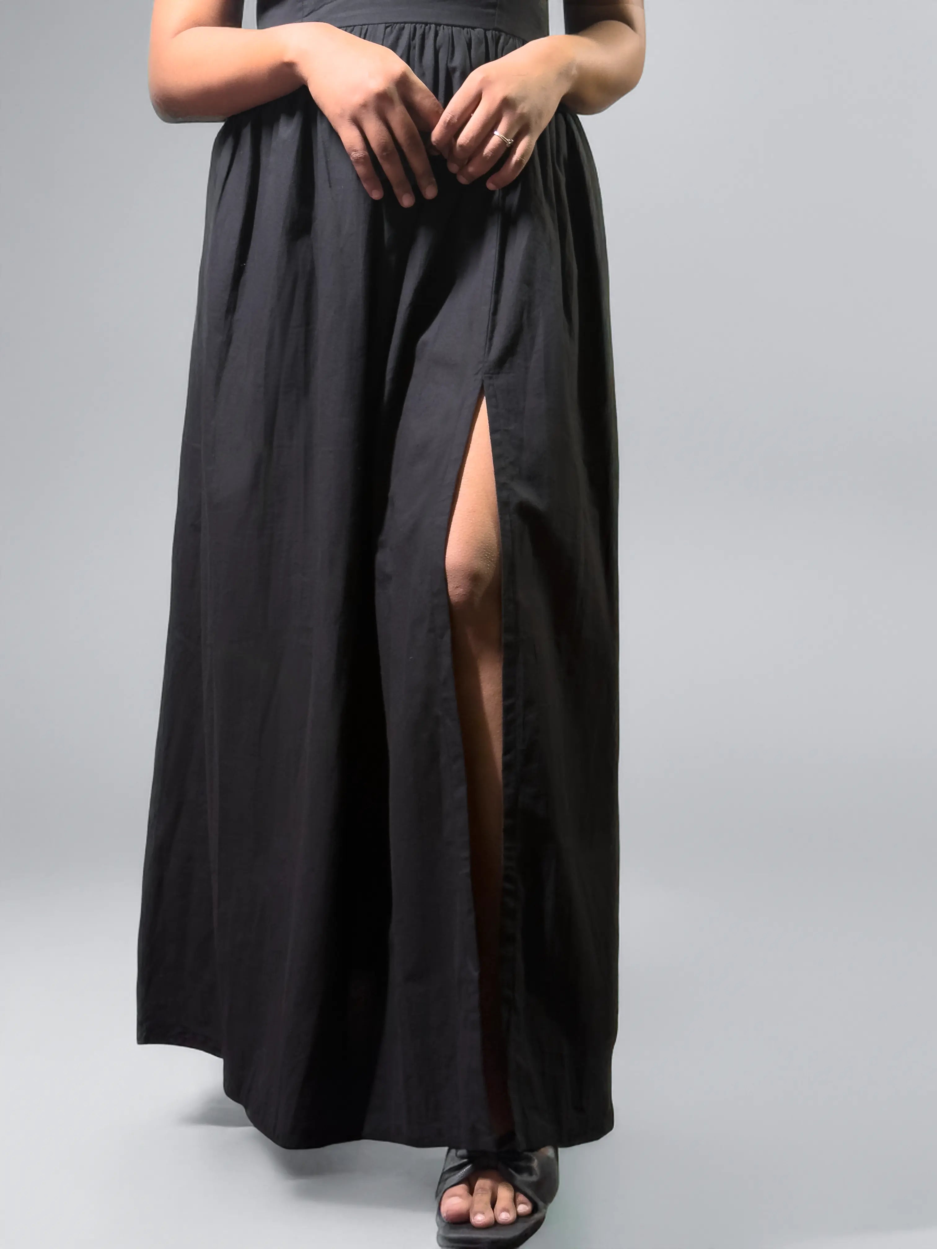 Midnight Muse Strapless Maxi Dress
