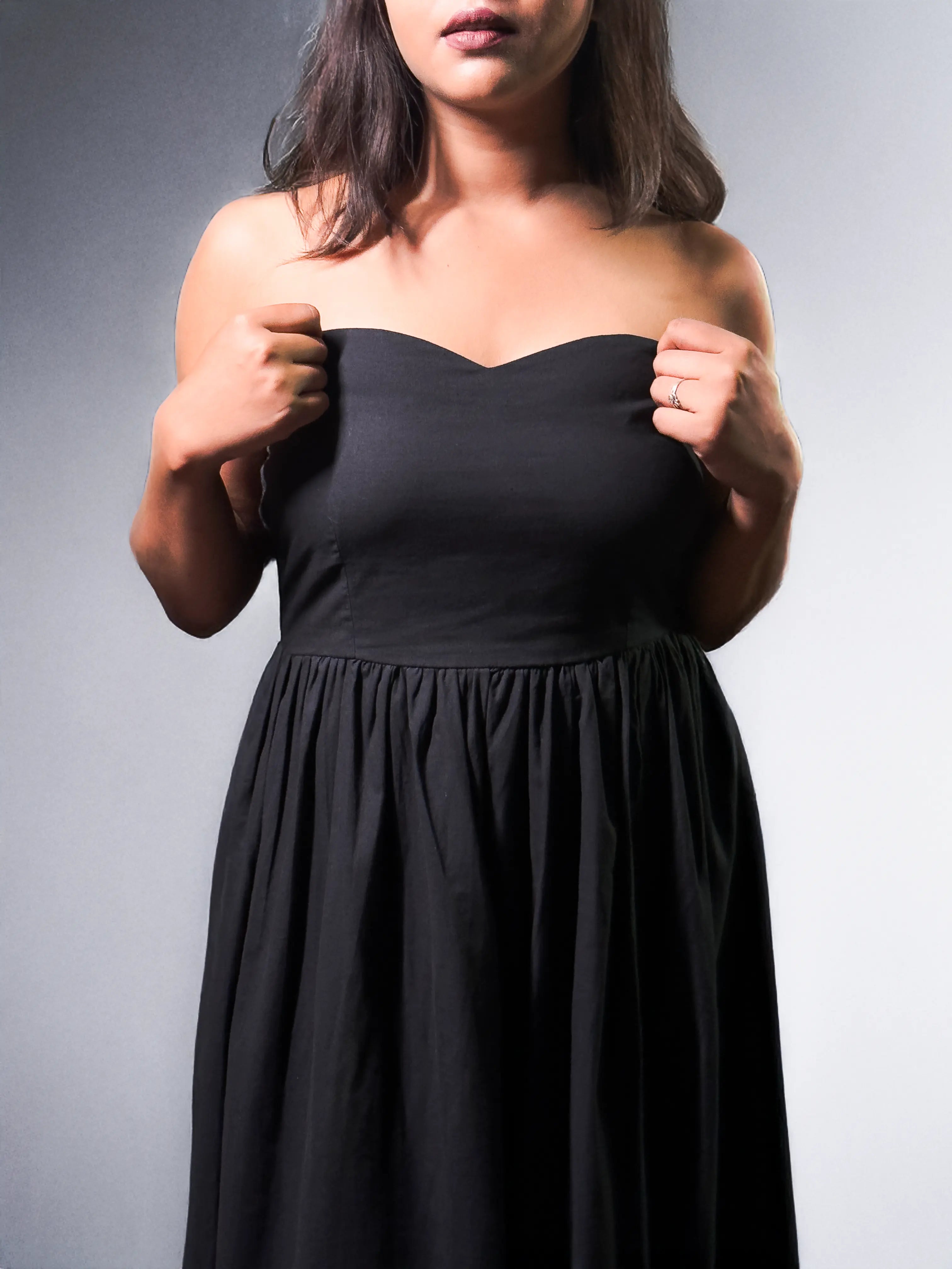 Midnight Muse Strapless Maxi Dress