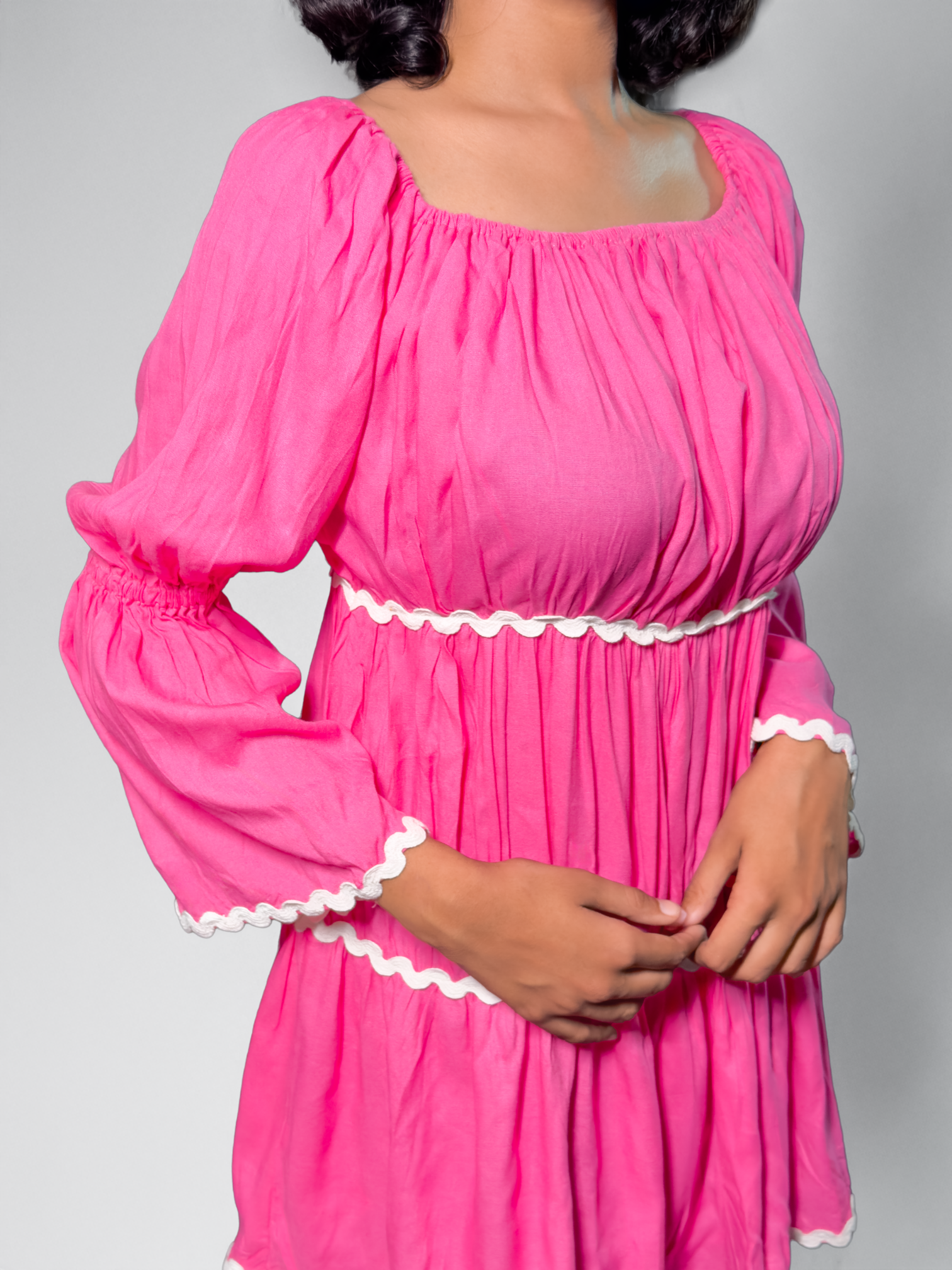 Bubblegum Charm Smocked Maxi Dress - AL-SS1-25-2007