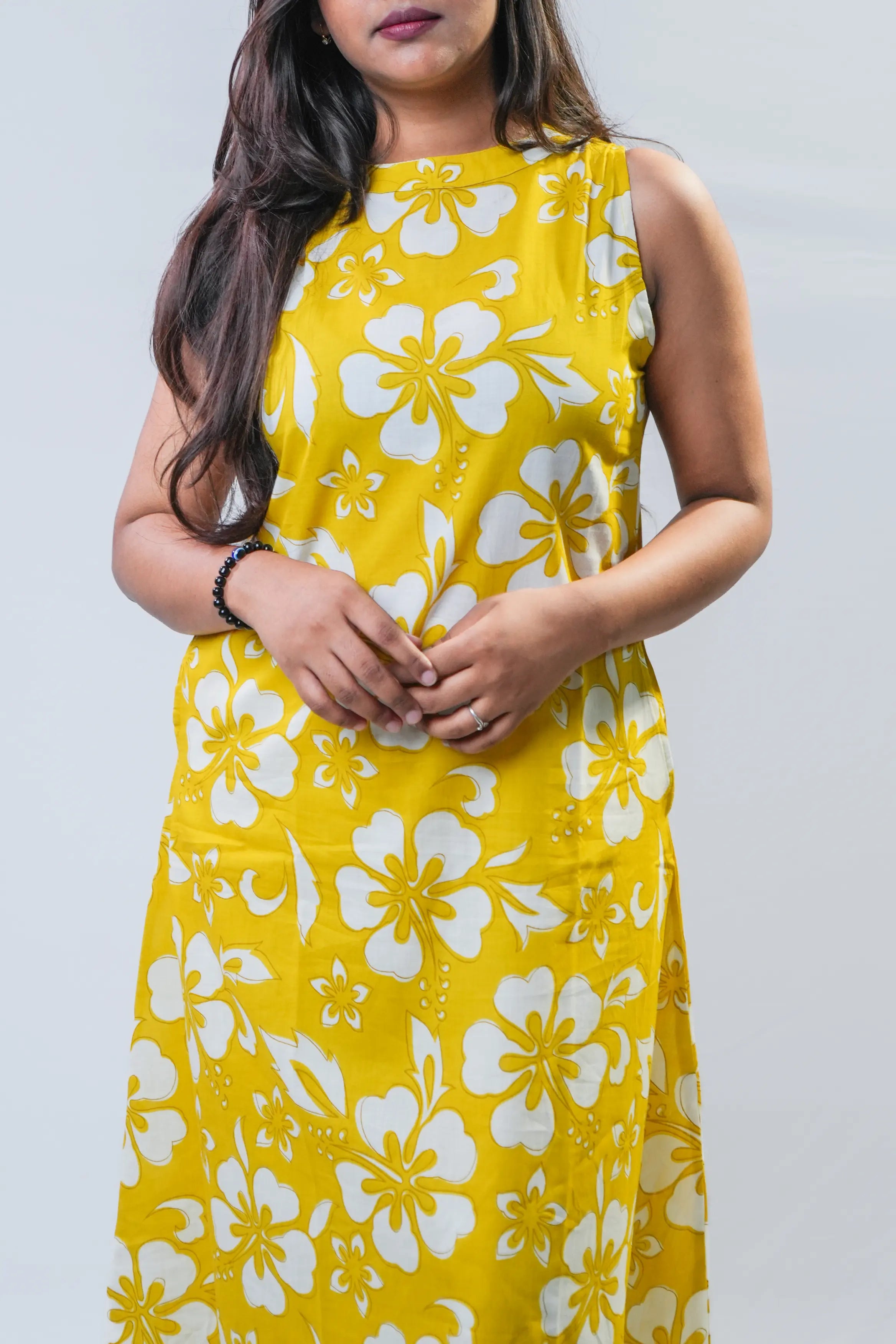 Sunlit Yellow Floral Sleeveless Kurta Set